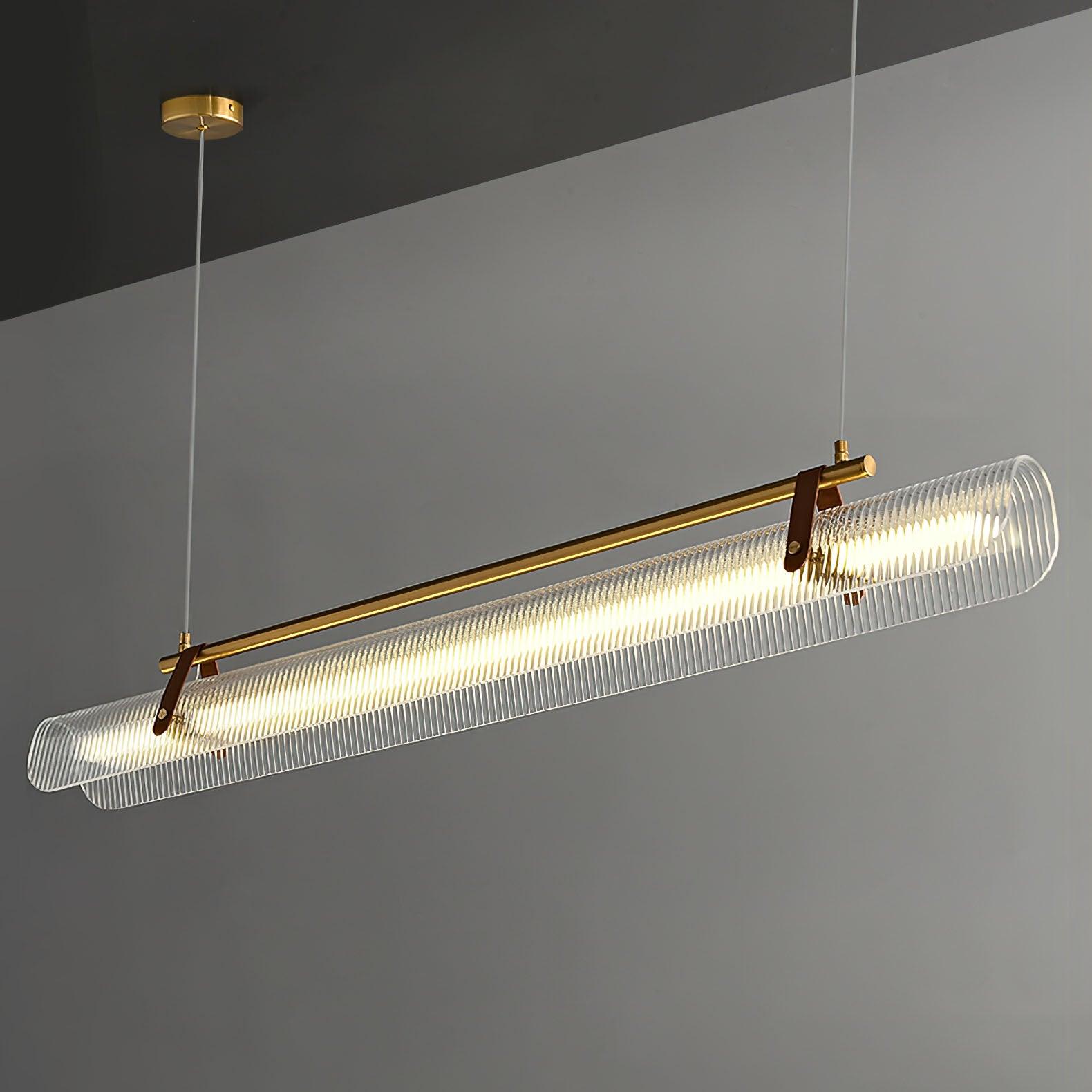 Modern Acrylic Linear LED Pendant Light for Dining Room and Office Chandelier