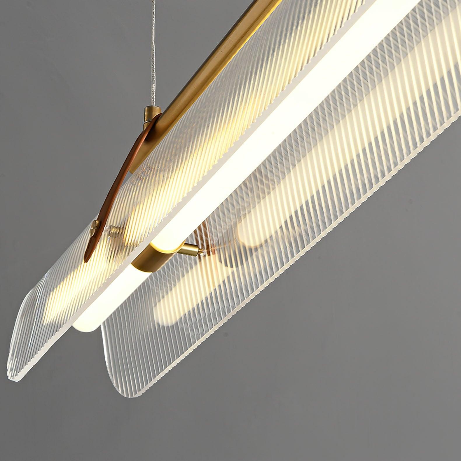 Modern Acrylic Linear LED Pendant Light for Dining Room and Office Chandelier