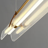 Modern Acrylic Linear LED Pendant Light for Dining Room and Office Chandelier