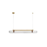 Modern Acrylic Linear LED Pendant Light for Dining Room and Office Chandelier