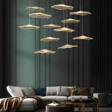 Modern Acrylic Lotus Leaf LED Pendant Light for High Ceiling Stairwell and Villa
