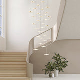 Modern Acrylic Lotus Leaf LED Pendant Light for High Ceiling Stairwell and Villa