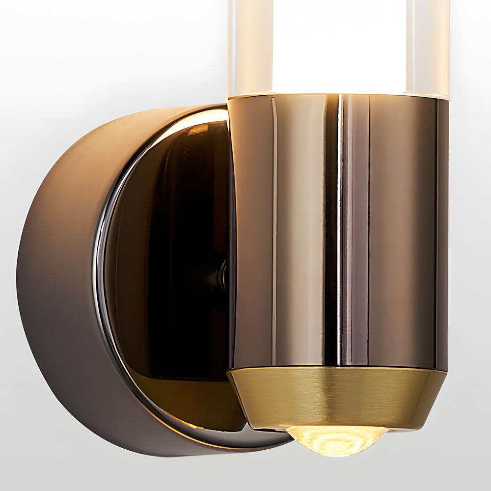 Modern Acrylic Strip LED Wall Sconce 3 Step Dimming Gold and Black Fixture