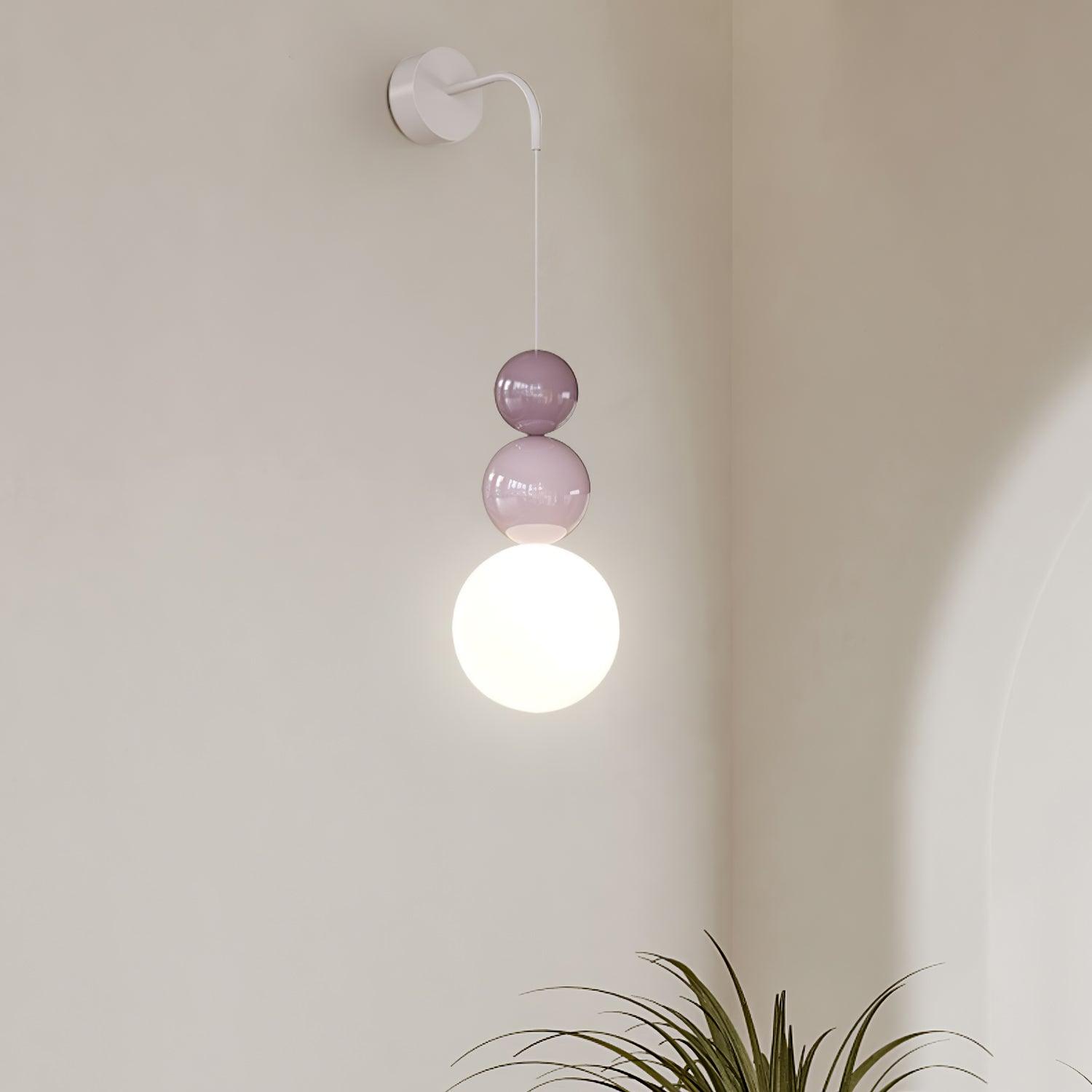 Modern Acrylic Three Ball Wall Sconce Light for Indoor Living Spaces and Bedrooms