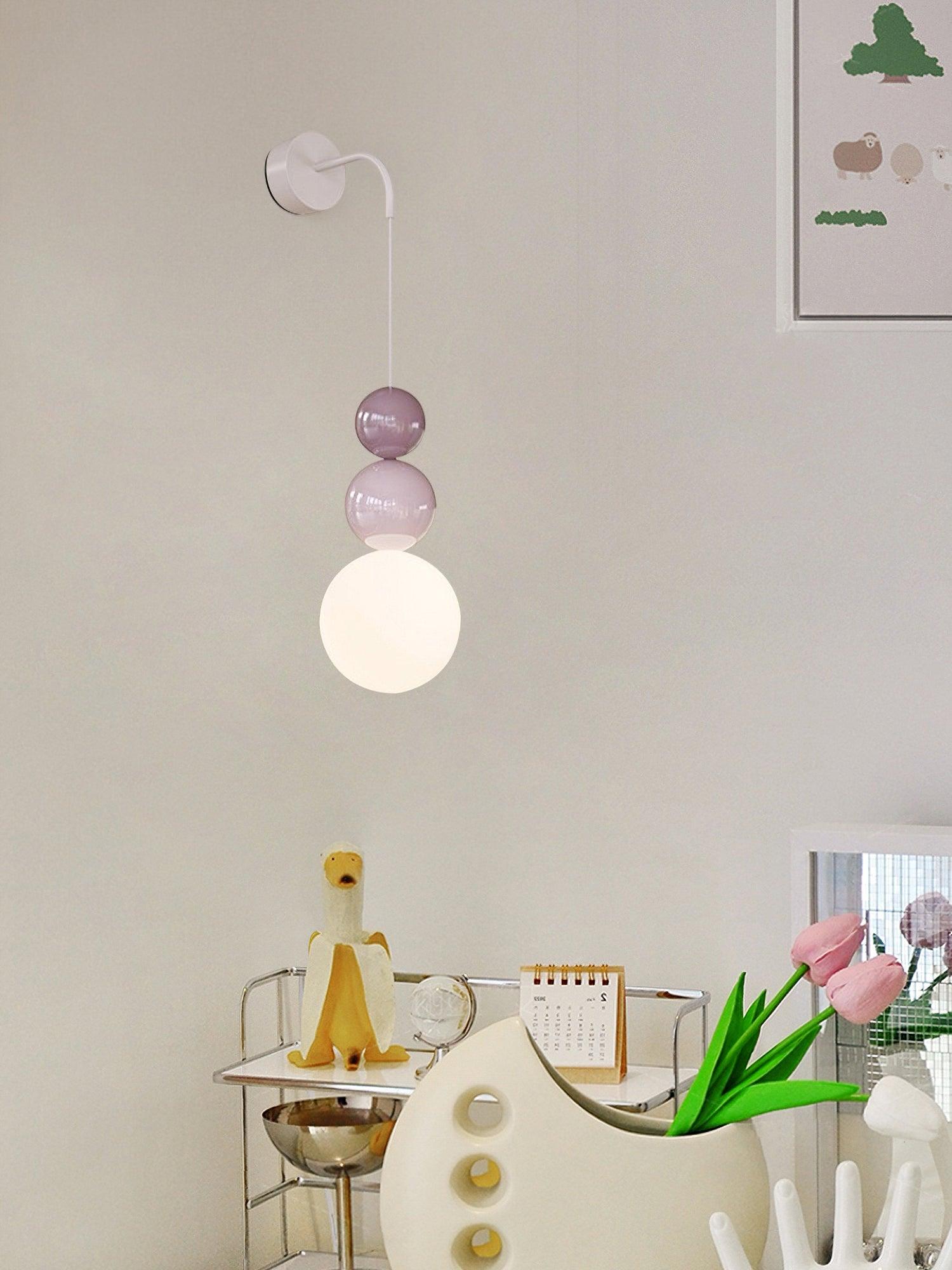 Modern Acrylic Three Ball Wall Sconce Light for Indoor Living Spaces and Bedrooms