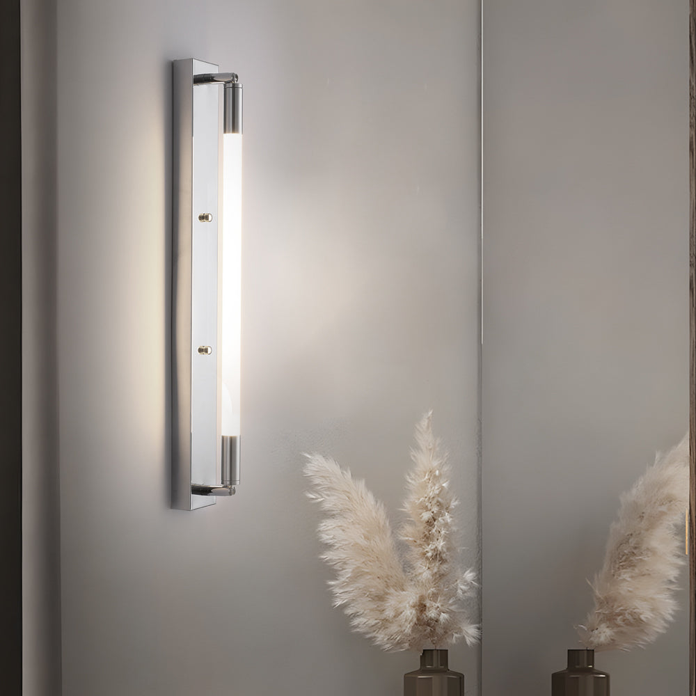 Modern Acrylic Tube LED Wall Sconce Lighting for Bathroom Bedroom and Living Room in Black Gold or Chrome