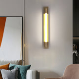 Modern Acrylic Tube LED Wall Sconce Lighting for Bathroom Bedroom and Living Room in Black Gold or Chrome