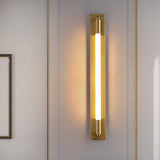 Modern Acrylic Tube LED Wall Sconce Lighting for Bathroom Bedroom and Living Room in Black Gold or Chrome