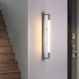 Modern Acrylic Tube LED Wall Sconce Lighting for Bathroom Bedroom and Living Room in Black Gold or Chrome