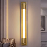 Modern Acrylic Tube LED Wall Sconce Lighting for Bathroom Bedroom and Living Room in Black Gold or Chrome