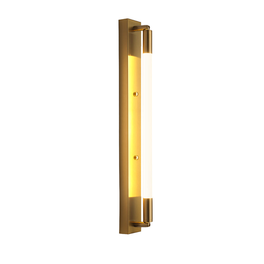 Modern Acrylic Tube LED Wall Sconce Lighting for Bathroom Bedroom and Living Room in Black Gold or Chrome