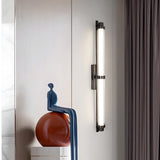 Modern Acrylic Tube LED Wall Sconce with Black Metallic Finish for Indoor Lighting