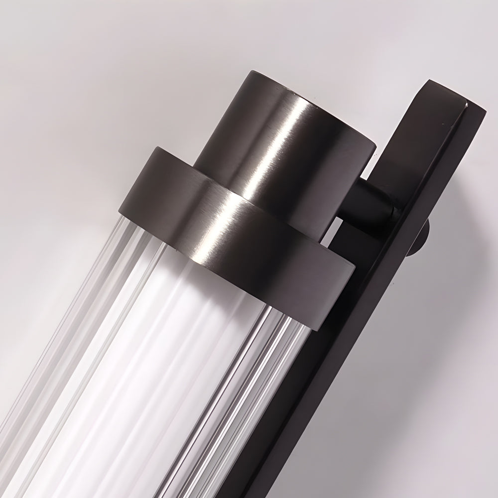 Modern Acrylic Tube LED Wall Sconce with Black Metallic Finish for Indoor Lighting