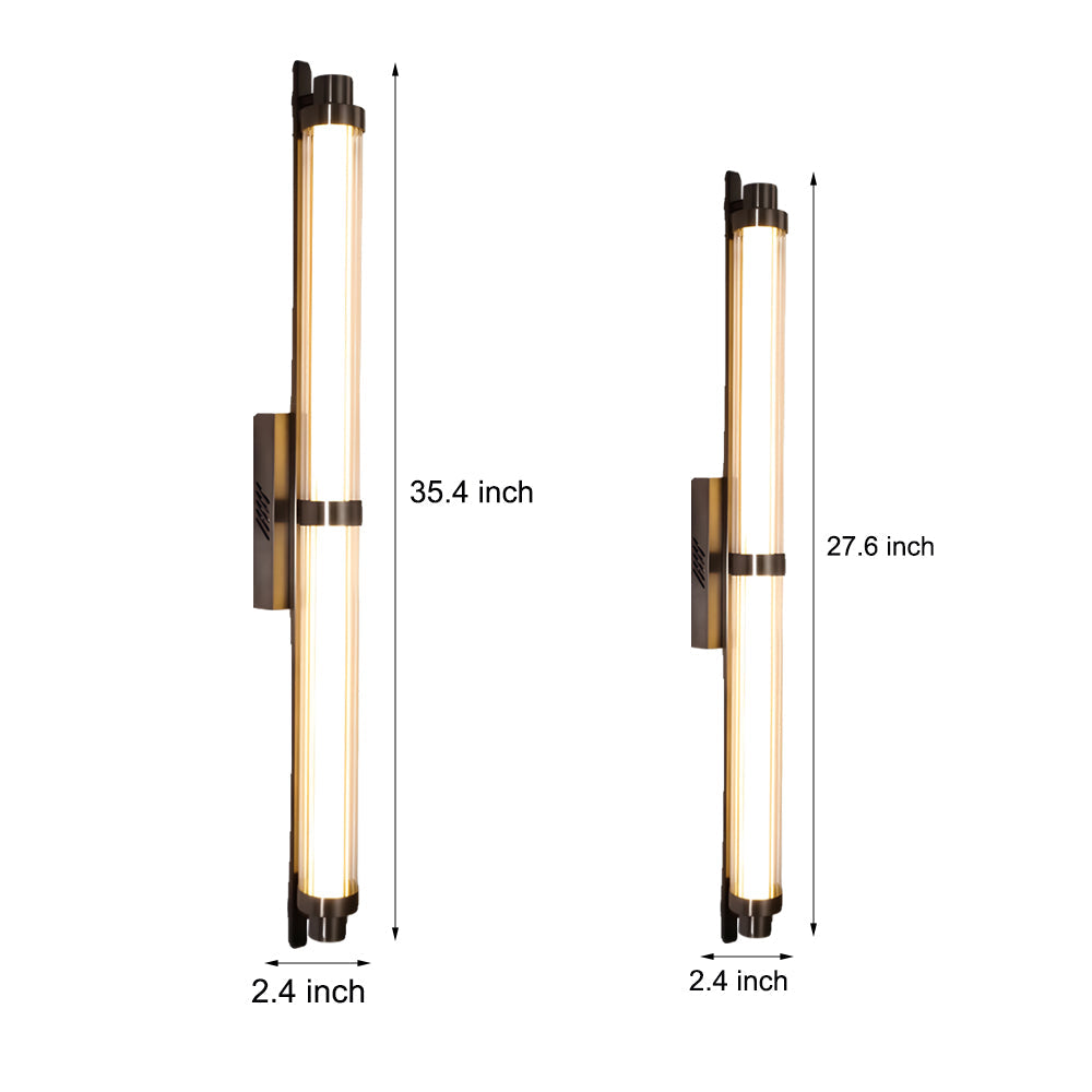 Modern Acrylic Tube LED Wall Sconce with Black Metallic Finish for Indoor Lighting