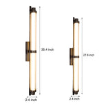 Modern Acrylic Tube LED Wall Sconce with Black Metallic Finish for Indoor Lighting