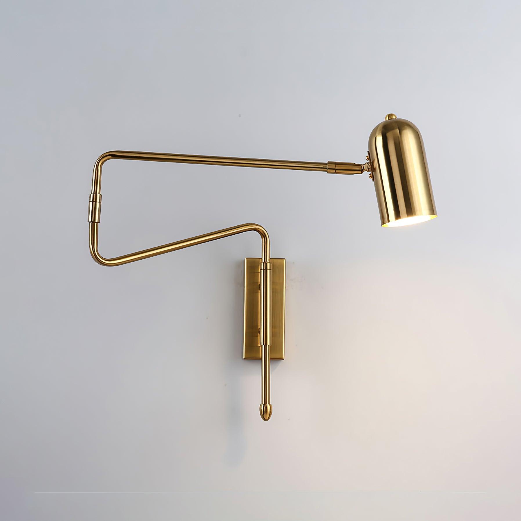 Modern Adjustable Arm Plug In Wall Sconce with Rotatable Shade for Bedside Reading