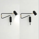 Modern Adjustable Arm Plug In Wall Sconce with Rotatable Shade for Bedside Reading