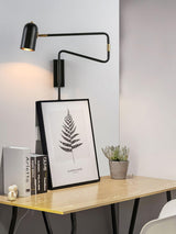 Modern Adjustable Arm Plug In Wall Sconce with Rotatable Shade for Bedside Reading