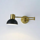 Modern Adjustable Arm Plug In Wall Sconce with Rotatable Shade for Bedside Reading