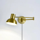 Modern Adjustable Arm Plug In Wall Sconce with Rotatable Shade for Bedside Reading