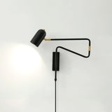 Modern Adjustable Arm Plug In Wall Sconce with Rotatable Shade for Bedside Reading