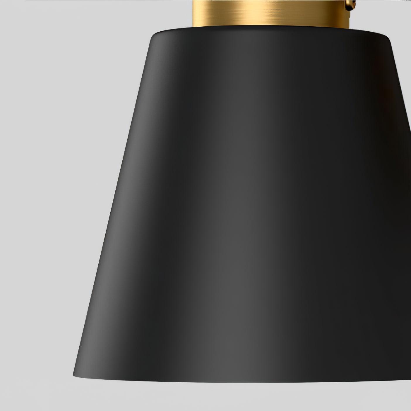 Modern Adjustable Arm Wall Sconce Set of 2 Black and Gold Trumpet Shade Lighting