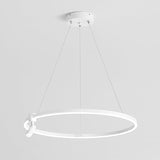 Modern Adjustable Circle LED Chandelier with Integrated Spotlight and Minimalist Design