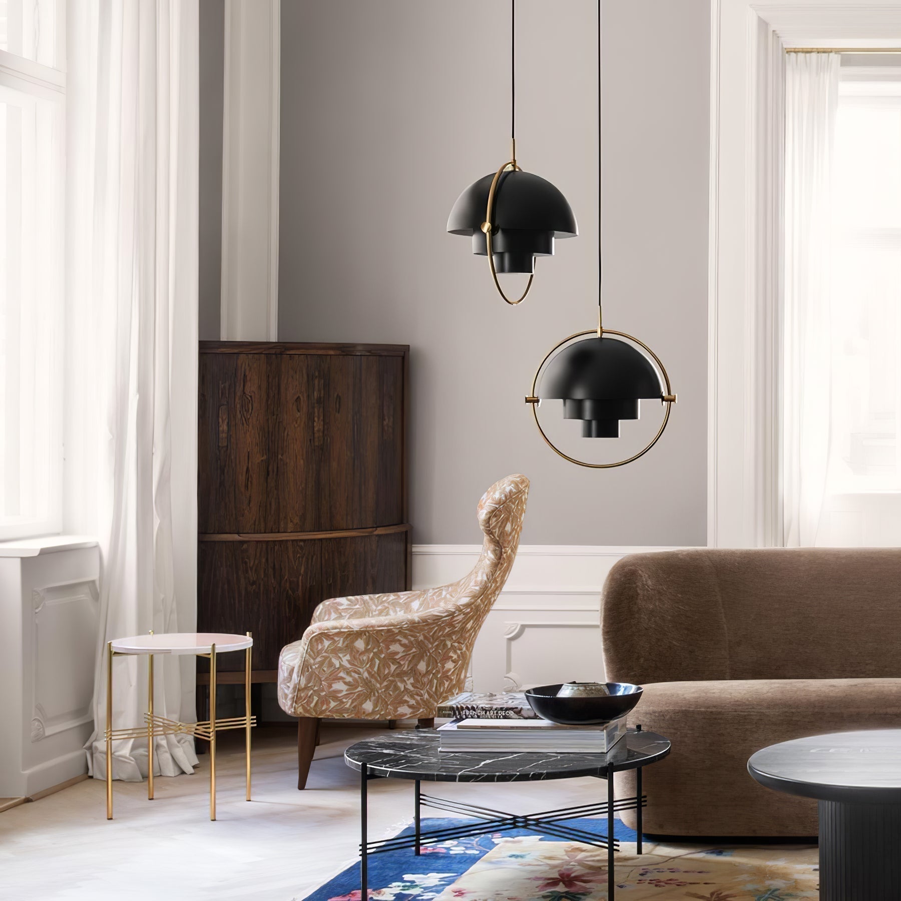 Modern Adjustable Deformed Ball Pendant Light with Multi Lite Shade Design for Dining Room