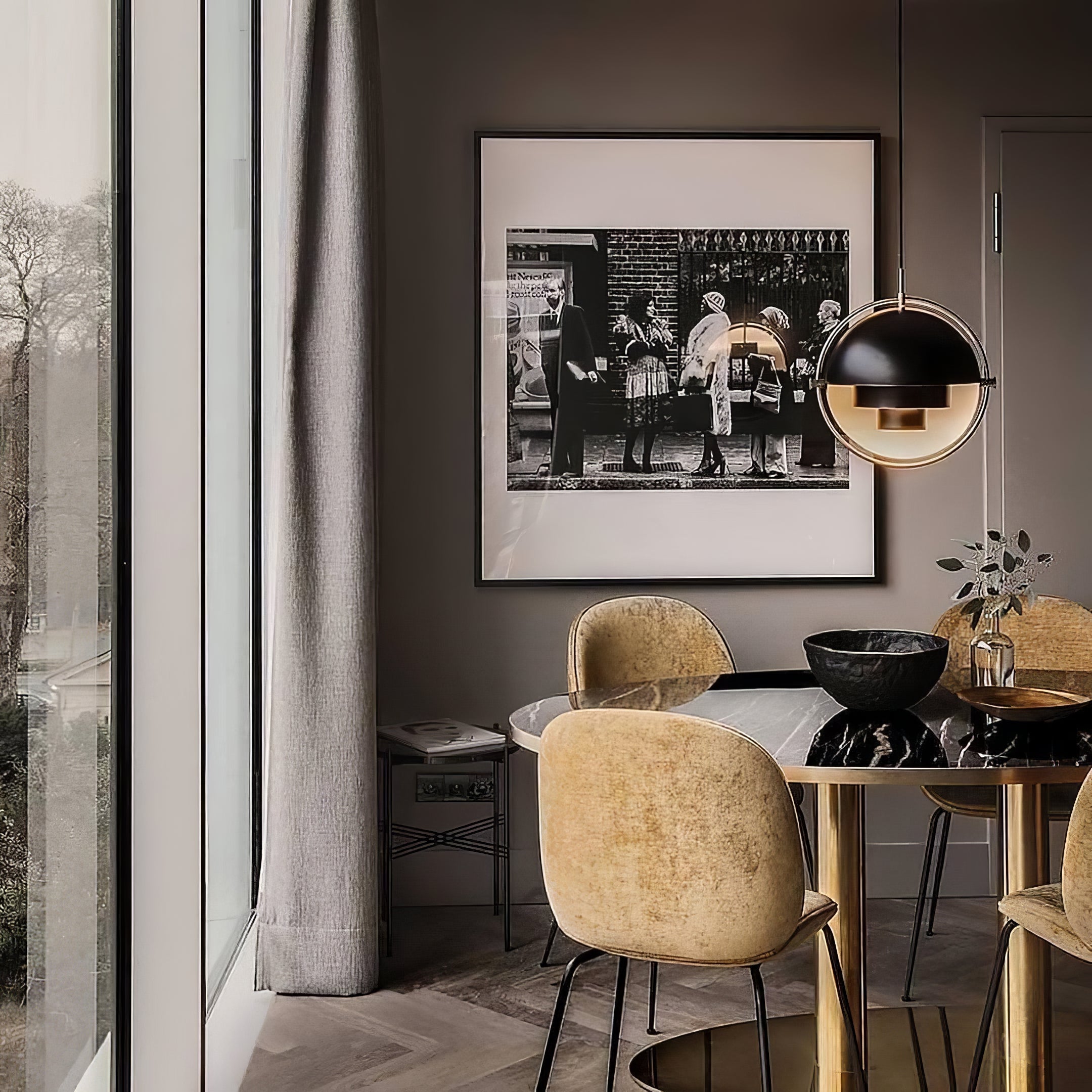 Modern Adjustable Deformed Ball Pendant Light with Multi Lite Shade Design for Dining Room