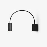 Modern Adjustable Flexible Arm Bedside Wall Sconce Lighting in Black and Gold Set of 2