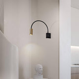 Modern Adjustable Flexible Arm Bedside Wall Sconce Lighting in Black and Gold Set of 2