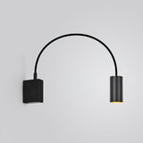 Modern Adjustable Flexible Arm Bedside Wall Sconce Lighting in Black and Gold Set of 2