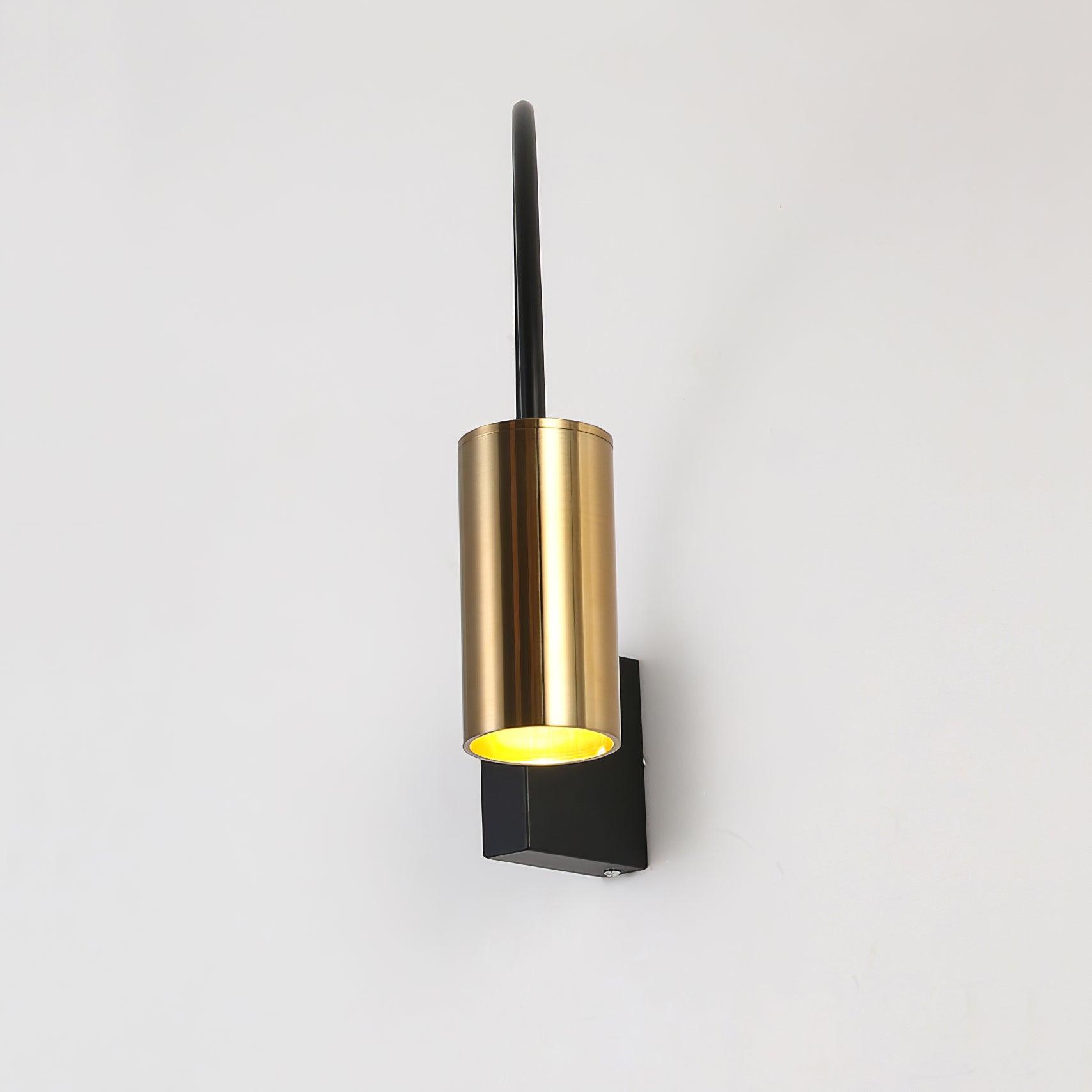 Modern Adjustable Flexible Arm Bedside Wall Sconce Lighting in Black and Gold Set of 2