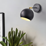 Modern Adjustable Hemispherical Metal Wall Lamp Plug in Nordic Sconce for Bedside