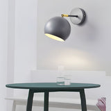 Modern Adjustable Hemispherical Metal Wall Lamp Plug in Nordic Sconce for Bedside