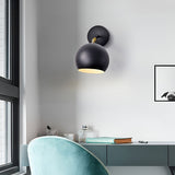 Modern Adjustable Hemispherical Metal Wall Lamp Plug in Nordic Sconce for Bedside
