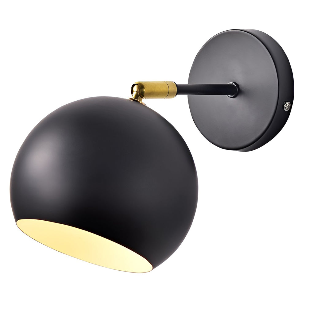 Modern Adjustable Hemispherical Metal Wall Lamp Plug in Nordic Sconce for Bedside