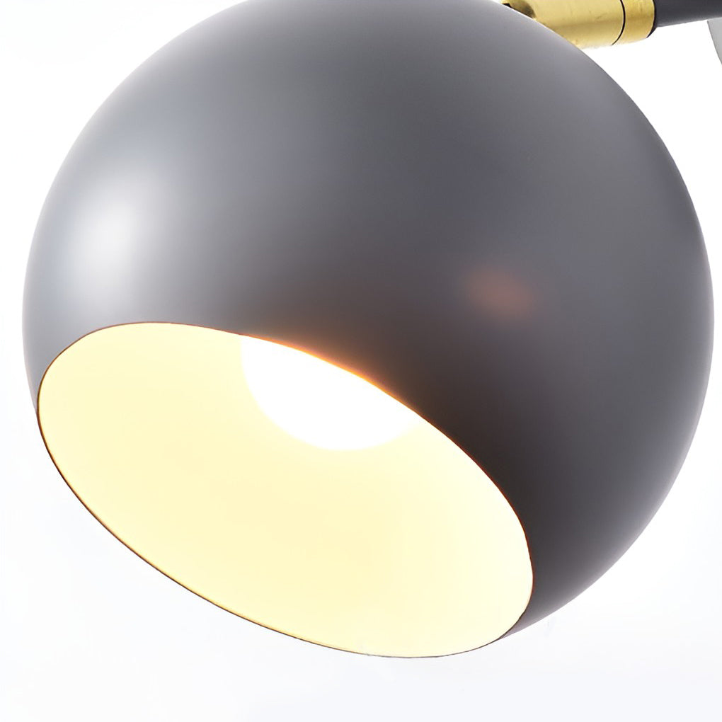 Modern Adjustable Hemispherical Metal Wall Lamp Plug in Nordic Sconce for Bedside