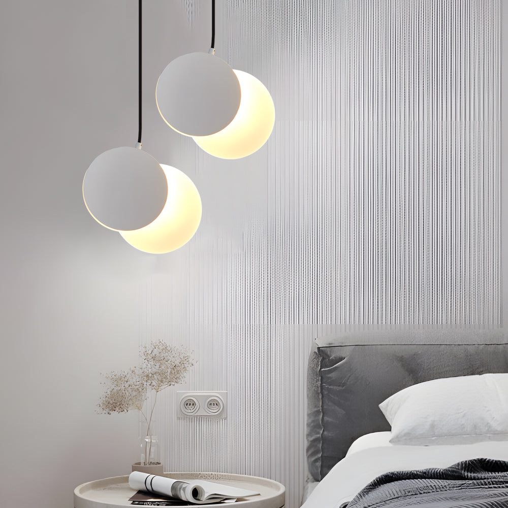 Modern Adjustable LED Moon Phase Pendant Light Kitchen Hanging Lamp for Dining Room