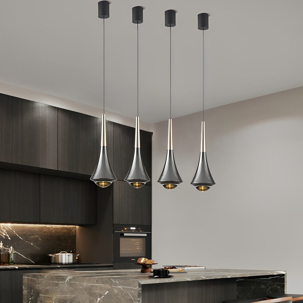Modern Adjustable LED Pendant Light Minimalist Nordic Glass Hanging Lamp for Dining Room