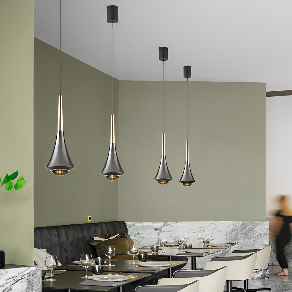 Modern Adjustable LED Pendant Light Minimalist Nordic Glass Hanging Lamp for Dining Room