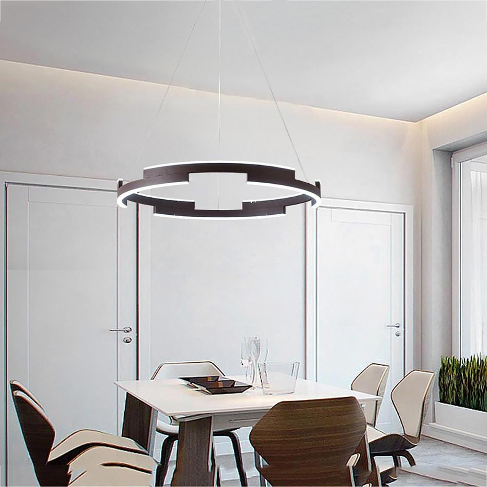 Modern Adjustable LED Ring Pendant Light Geometrical Circular Chandelier for Living Room
