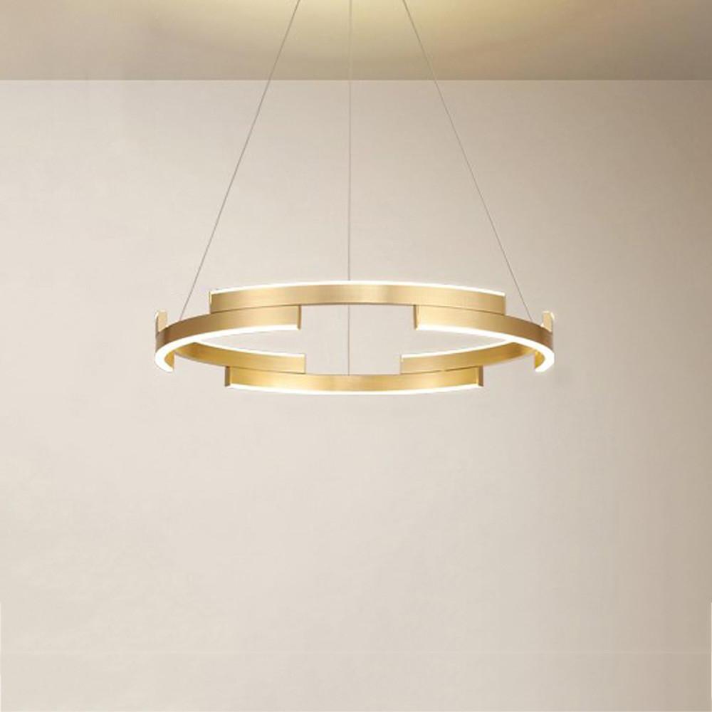 Modern Adjustable LED Ring Pendant Light Geometrical Circular Chandelier for Living Room