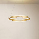 Modern Adjustable LED Ring Pendant Light Geometrical Circular Chandelier for Living Room