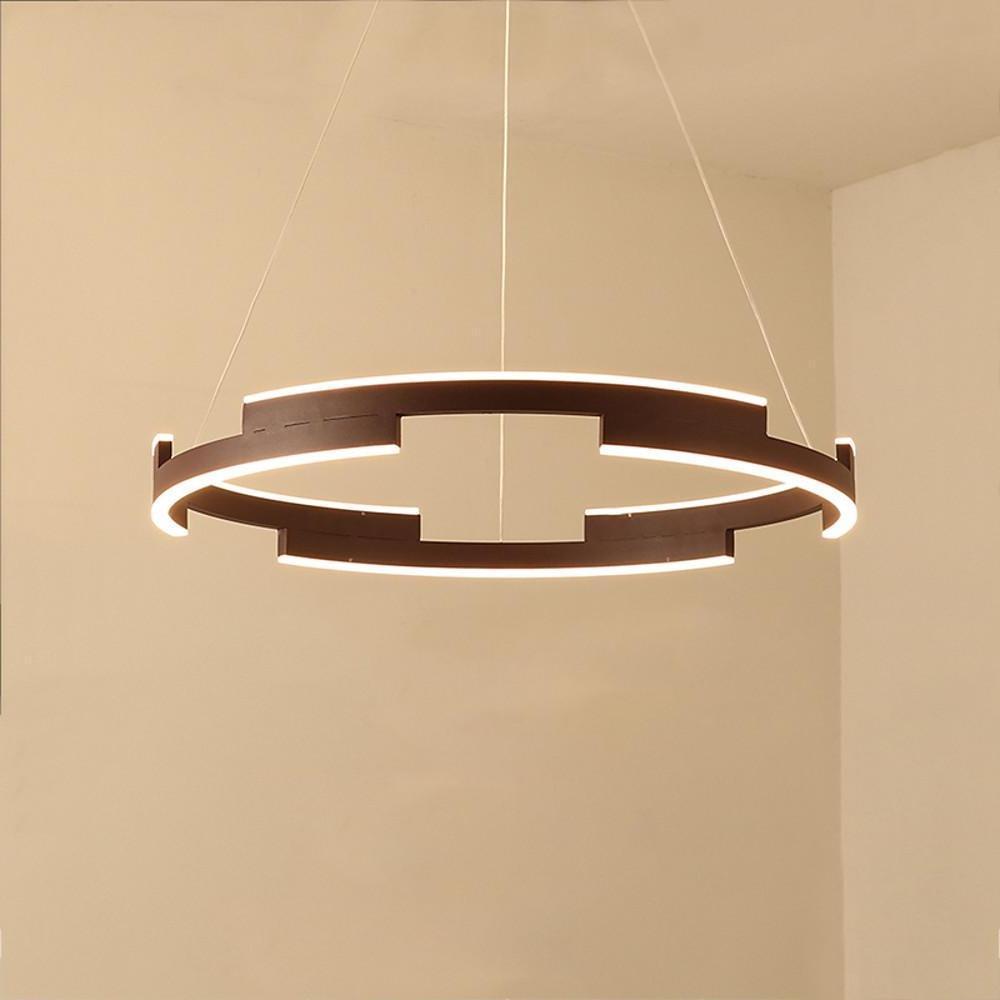 Modern Adjustable LED Ring Pendant Light Geometrical Circular Chandelier for Living Room