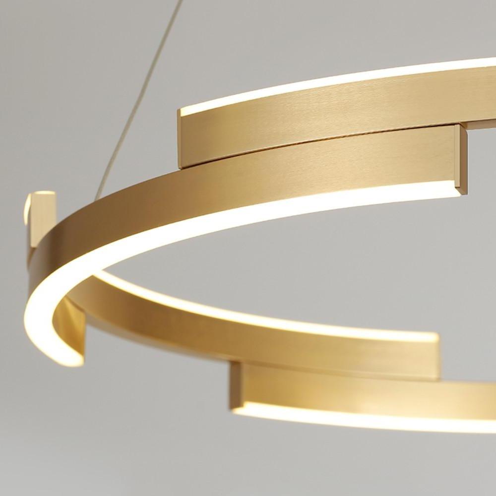 Modern Adjustable LED Ring Pendant Light Geometrical Circular Chandelier for Living Room