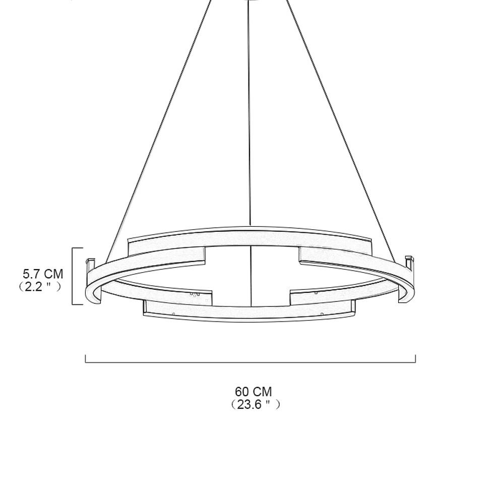 Modern Adjustable LED Ring Pendant Light Geometrical Circular Chandelier for Living Room