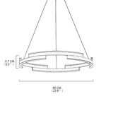 Modern Adjustable LED Ring Pendant Light Geometrical Circular Chandelier for Living Room