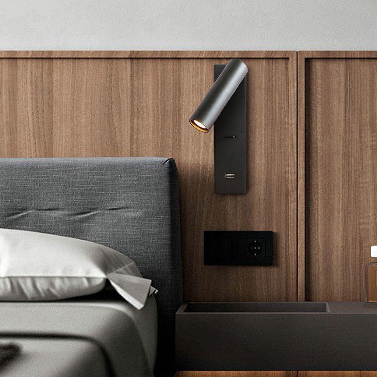 Modern Adjustable LED Wall Sconce Indoor Bedside Reading Lamp for Living Room Hallway