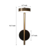 Modern Adjustable LED Wall Sconce Round Aluminum Nordic Reading Lamp Black and Gold Finish